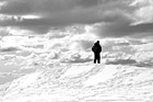 Black & White Man Looking Over Ledge preview