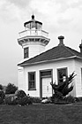 Black & White Mukilteo Lighthouse &  Clouds preview