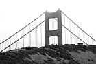 Black & White Golden Gate Bridge Tip in Clouds preview