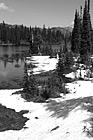 Black & White Snow Around Reflection Lake preview