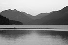 Black & White Lake Cresent During Sunset preview