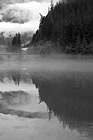 Black & White Clouds & Trees Reflection in Diablo Lake preview