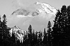 Black & White Mt. Rainier in Clouds preview