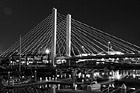 Black & White Tacoma Bridge at Night preview