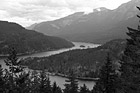 Black & White Ross Lake and Clouds preview