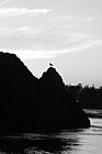 Black & White Bird & Rock Silhouette Sunset preview