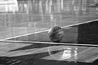 Black & White Basketball on Floor preview