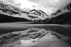 Black & White Diablo Lake Dramatic Clouds, Fog, and Reflection preview