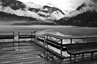 Black & White Diablo Lake Trees, Hills, & Dock preview