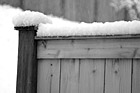 Black & White Snow Falling on Fence preview