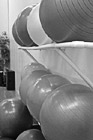 Black & White Yoga Balls on Rack preview