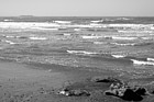 Black & White Pacifc Ocean, Waves & Rocks preview