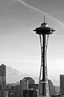 Black & White Space Needle & Mt. Rainier preview