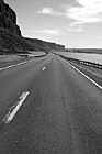 Black & White Road Between Lake and Cliff preview