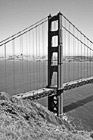Black & White Golden Gate Bridge Vertical View preview