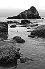 Black & White Ocean Rocks Along Beach preview