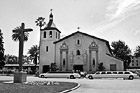 Black & White Santa Clara Mission Church & Limousines preview