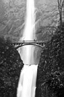 Black & White Multnomah Falls & Bridge Up Close preview