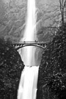 Black & White Multnomah Falls & Bridge Up Close preview