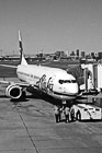 Black & White Alaska Airlines Airplane at Phoenix Airport preview