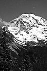 Black & White Mt. Rainier With Moon Faintly Above preview