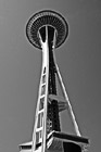 Black & White Seattle Space Needle Against a Blue Sky preview