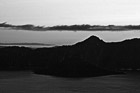 Black & White Crater Lake Sunset Silhouette preview