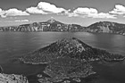 Black & White Crater Lake & Wizard Island preview