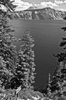 Black & White Crater Lake Through Trees preview