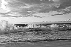 Black & White Waves Crashing on Polihale Beach preview