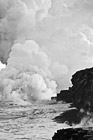 Black & White Lava Flowing into Ocean preview