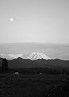 Black & White Mt. Rainier at Sunset & Full Moon preview