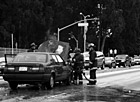 Black & White Firefighters & Car Fire preview