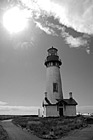 Black & White Yaquina Head Lighthouse & Sun preview
