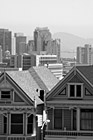 Black & White Alamo Square Homes Close Up preview