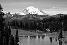 Black & White Mount Rainier & Tipsoo Lake in Summer preview