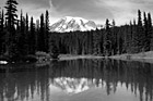 Black & White Mount Rainier & Reflections in Reflection Lake preview