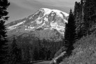 Black & White Mount Rainer Appearing Big preview