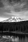 Black & White Mount Rainier & Reflection Lake preview