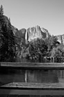 Black & White Yosemite Falls & Wood Railing preview