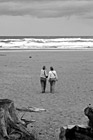 Black & White Ladies Walking on Beach preview