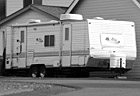 Black & White Recreation Vehicle Trailer preview