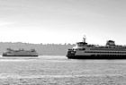 Black & White Two Seattle Ferry Boats preview