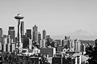 Black & White Seattle Skyline & Mount Rainier preview