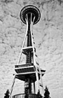 Black & White Looking up at Space Needle preview