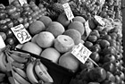Black & White Close up of Fruit at Pike Place preview