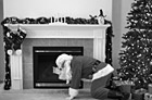 Black & White Santa by Fireplace preview