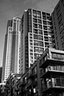 Black & White Blue Sky & Seattle Downtown Buildings preview