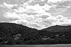 Black & White Green Hill, Lake, & Puffy Clouds preview