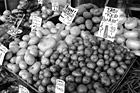 Black & White Close up of Potatoes Stand at Pike Place preview